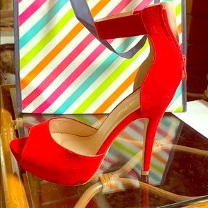 Fun strappy red shoes